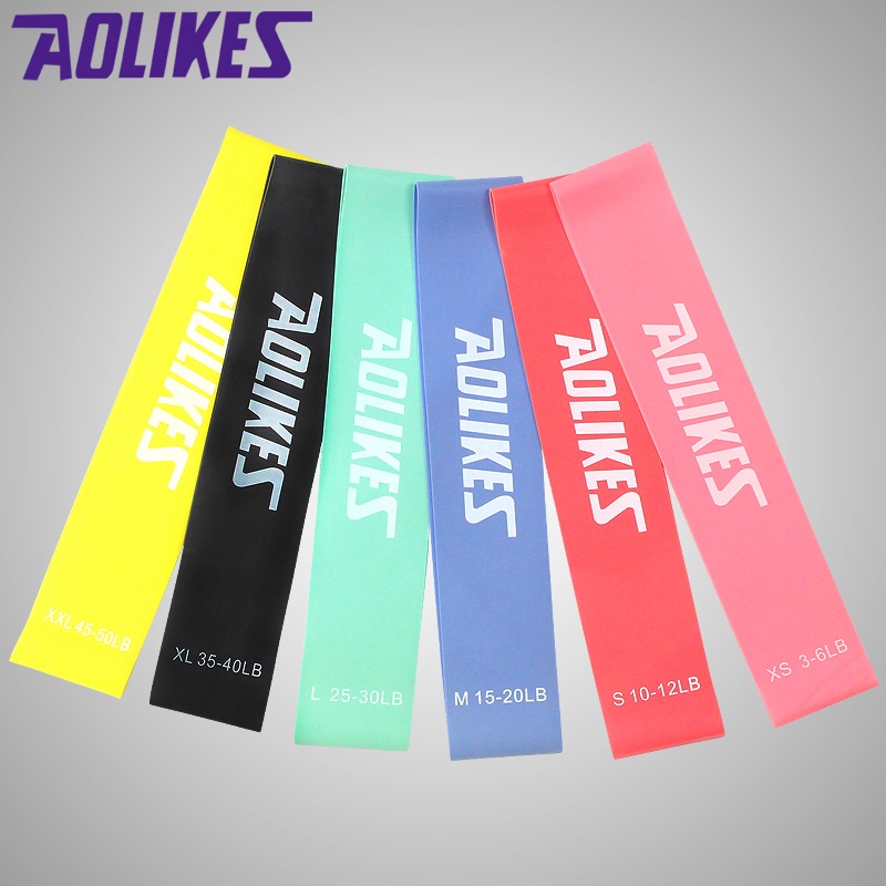 (6 PCS) AOLIKES RESISTANCE BAND LOOP KARET ELASTIS TALI YOGA FITNESS GYM LOWER BODY STRETCHING