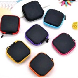 Tempat Penyimpanan Headset Travel Pouch Dompet Persegi Case Organizer Tempat Headset Koin Kunci Kotak Penyimpanan