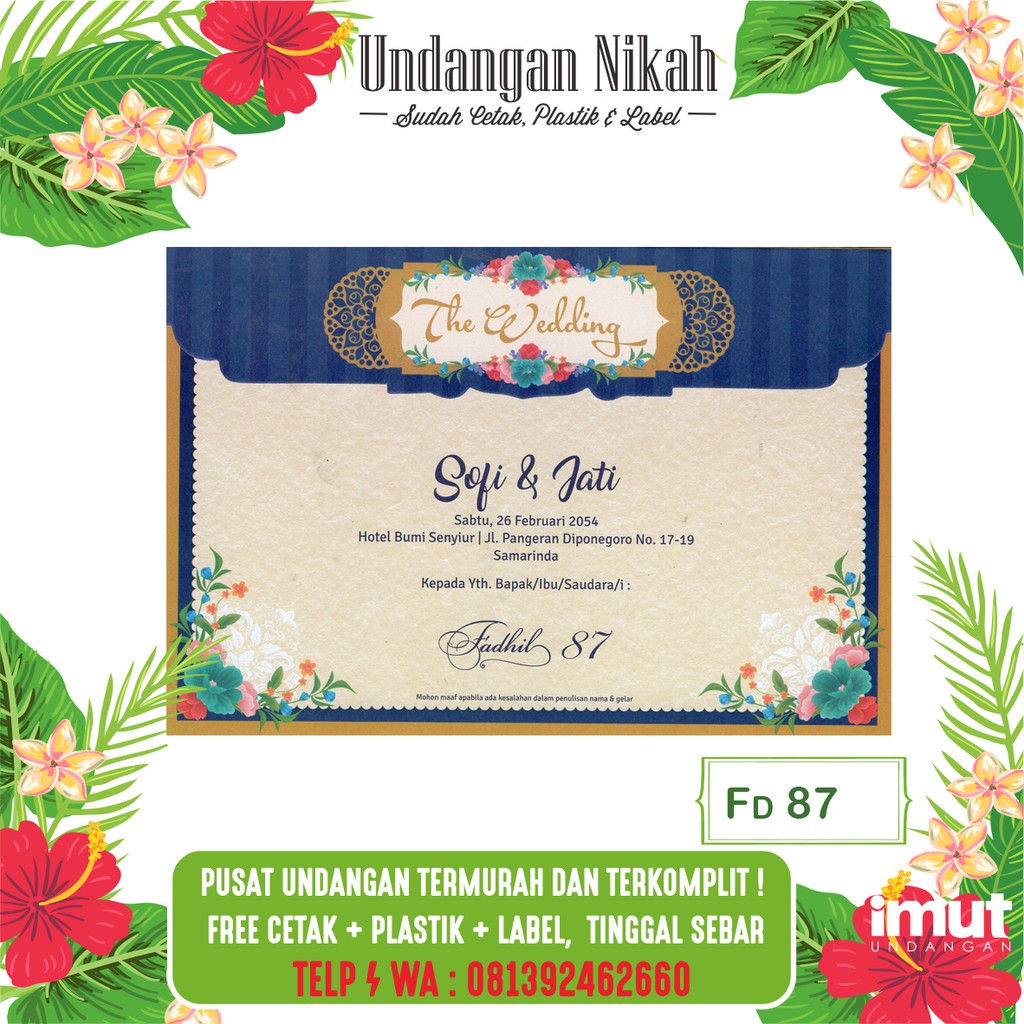 Undangan Pernikahan Desain Fadhil 87 Harga Murah