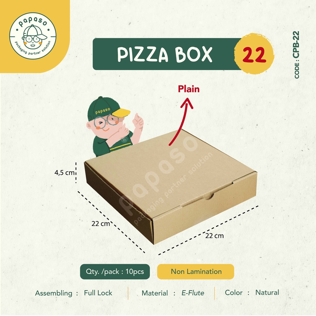 

Box Corugated Pizza 22x22x4,5 / Kardus / Dus / Box Makan (CPB22)