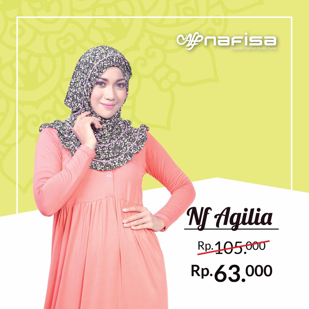 Jilbab Nafisa AGILIA/Hijab murah/Kerudung pastan motif