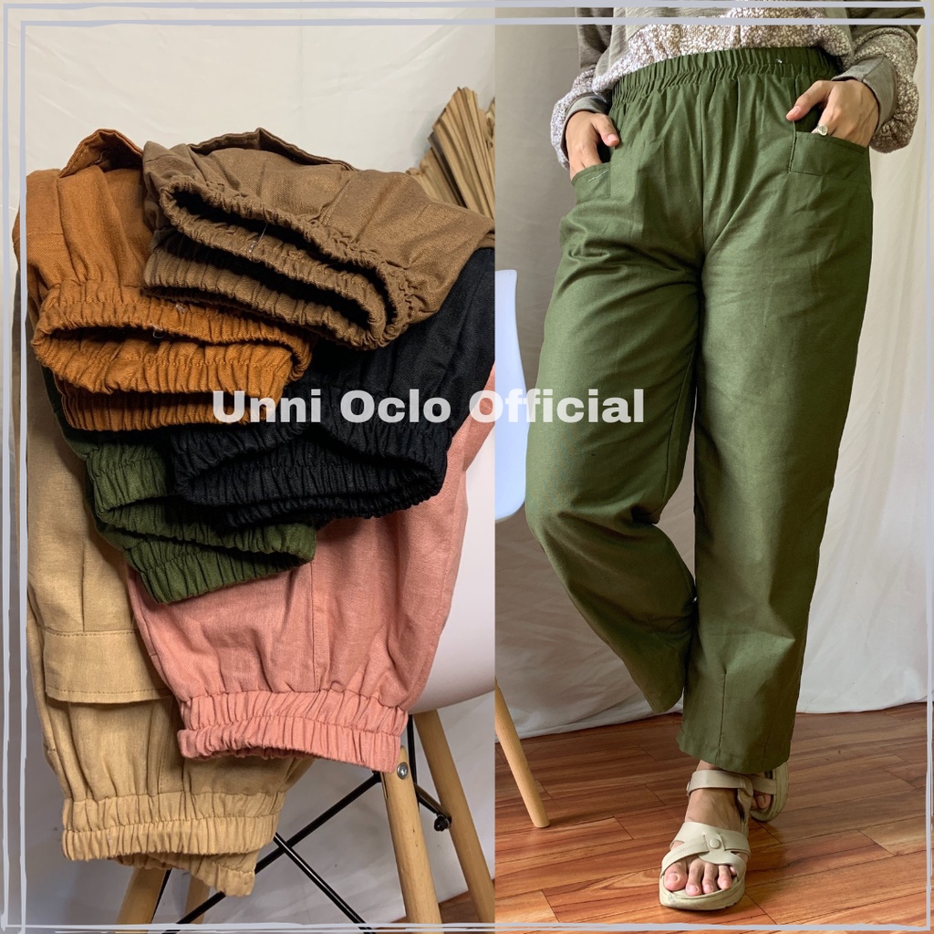 Jumbo Linen Kulot Wanita Highwaist BB 35-85 Kg / Baggy Pants Wanita Original Kekinian / Seoul Kulot Linen Premium Saku Depan / Hinata Linen Pants Murah