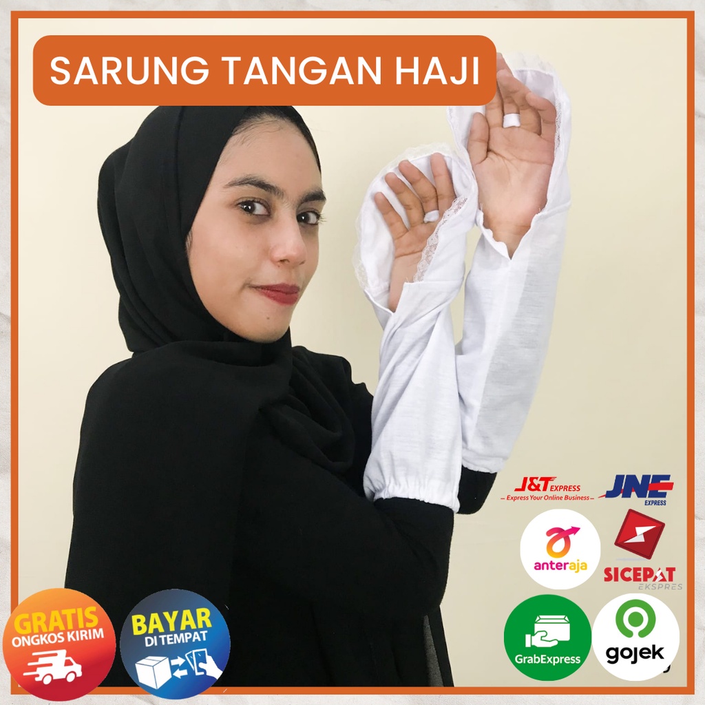 Sarung Tangan Haji / Umroh Renda Kecil Putih