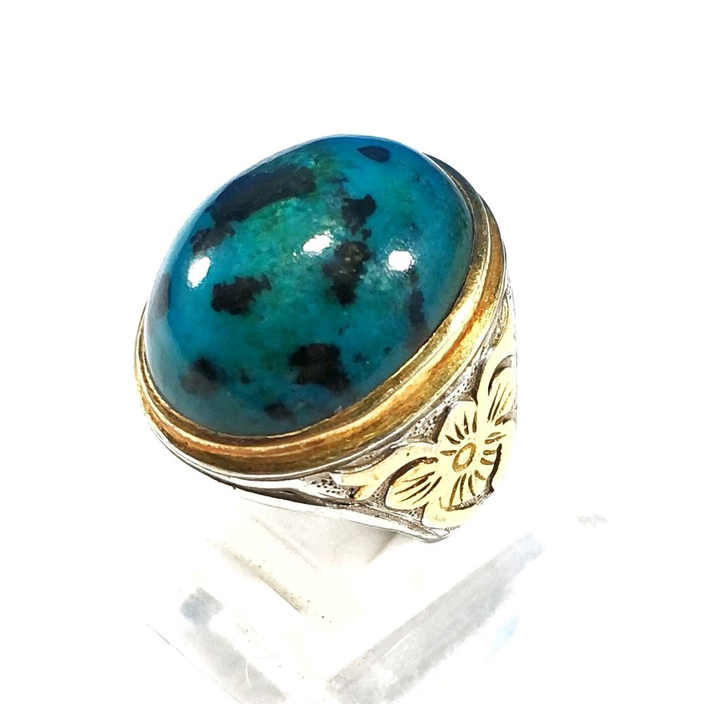 CINCIN BATU AKIK NATURAL BACAN DOKO TOTOL BODYGLASS RING PERAK MUMBUL