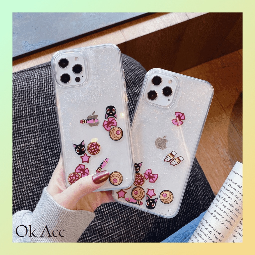 SoftCase Glitter air Cat Sailormoon Iphone 6 6s 7 8 SE 6+ 6s+ 7+ 8+ X Xs Xr Xs Max 11 12 13 Pro FH04