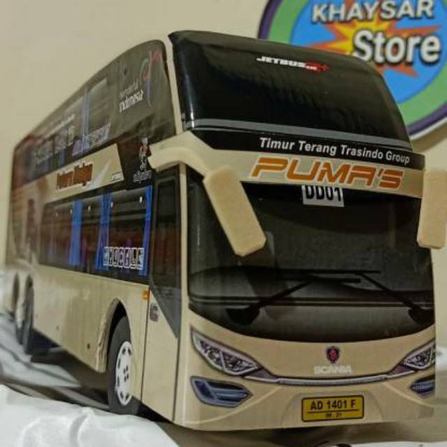 Miniatur Bus bis / mainan bus bis  putra mulya double deker