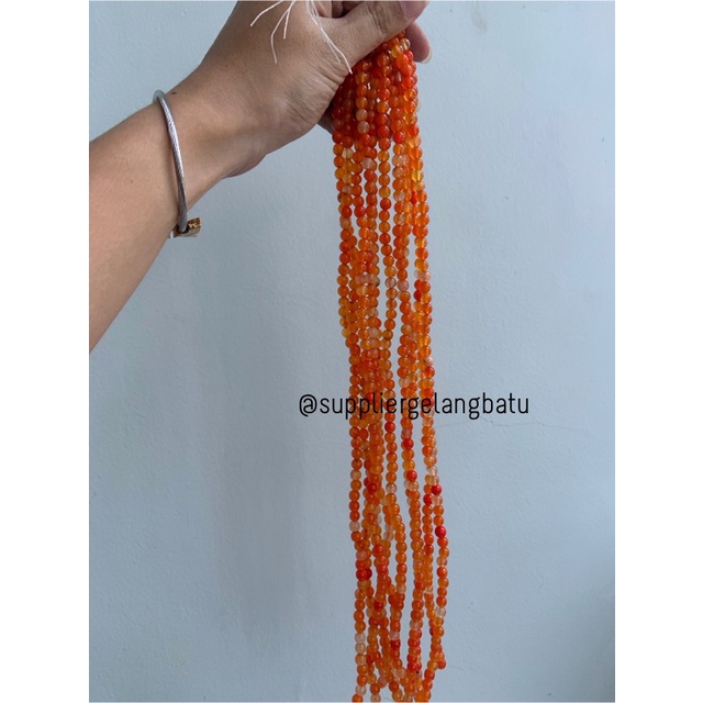 bahan carnelian orange muda 6mm oren aksesoris bracelet necklackle bahan kalung gelang anting strap mask kerajinan tangan craft citayam fashion week etink vintage elegan bali