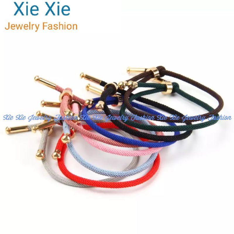 Gelang tali hongkong charm liontin emas