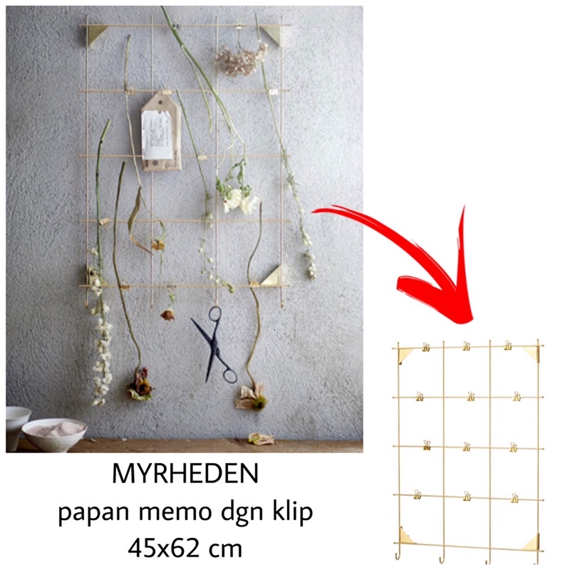 

MYRHDN papan memo gold dengan klip 45x62 cm