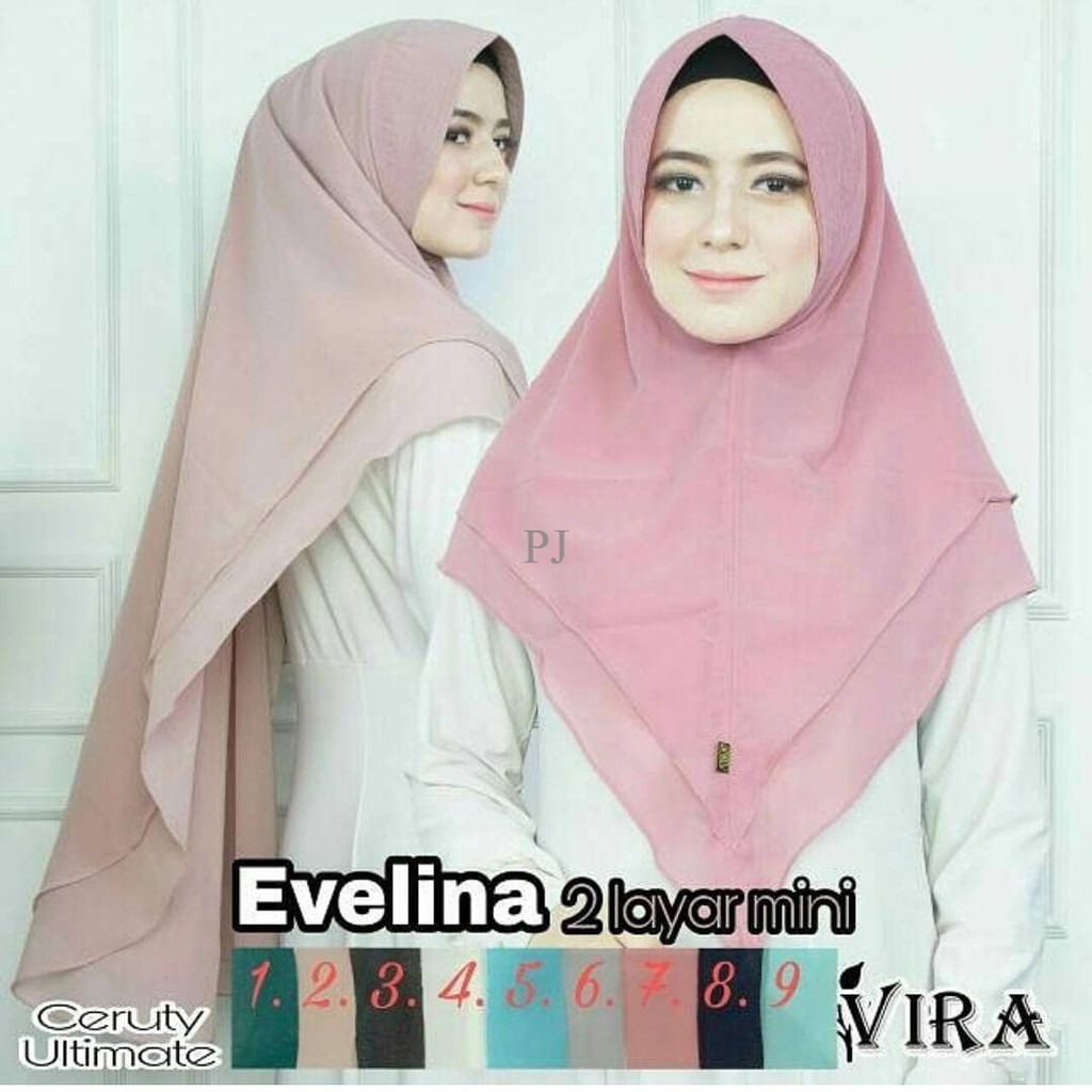 Jilbab Instan Khimar Syari Ceruti Evelina 2 Layer Pinguin 