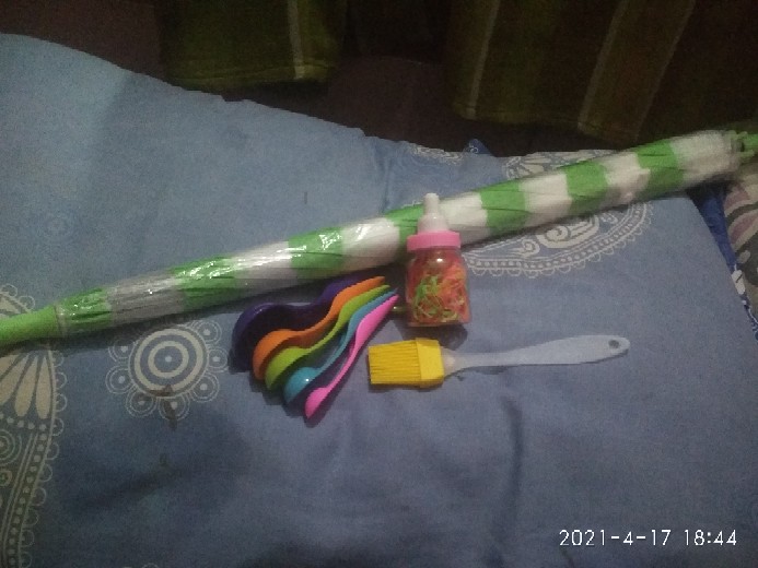 Payung Tongkat Stripe Gg J Warna Pastel