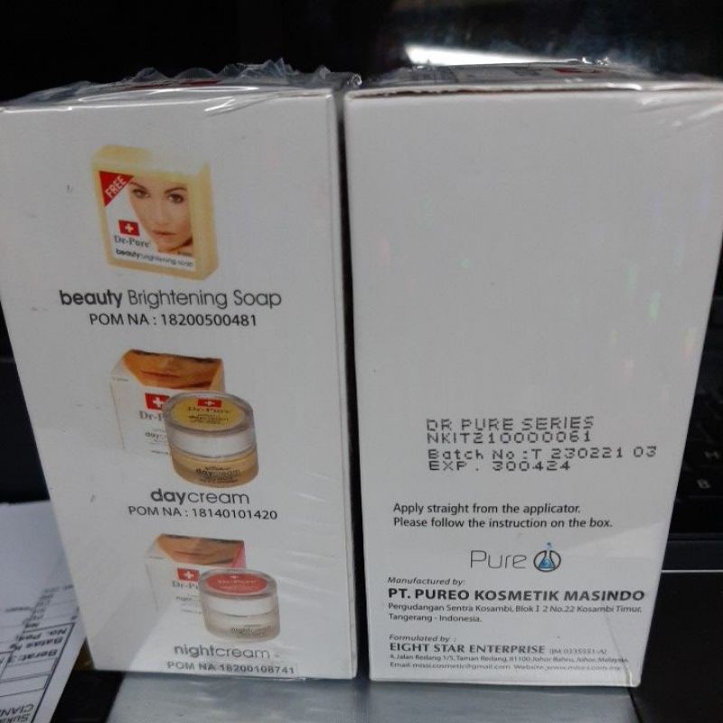 PAKET CREAM DR PURE SET FREE SABUN BPOM