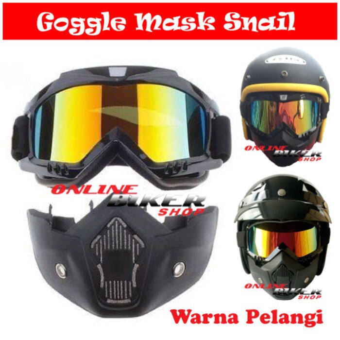 HM-2562 Goggle Mask Snail Original Alien Google Kacamata Cros Rainbow Pelangi Murah
