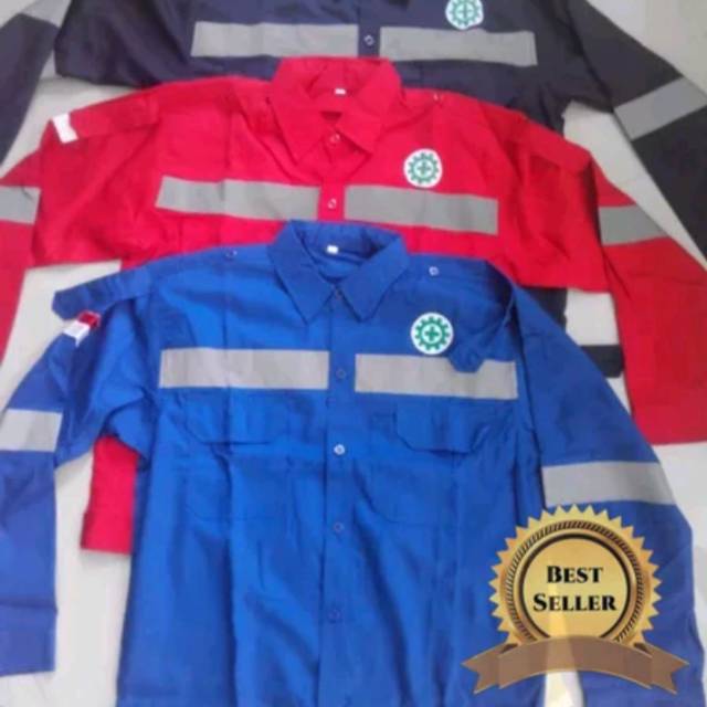 SERAGAM SAFETY MERAH BIRU DONGKER