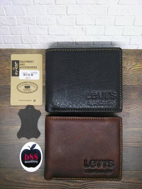 Dompet Kulit Pria Import Levis 801 Polos Lipat Original Genuine Leather DompetPria Dompetkulit