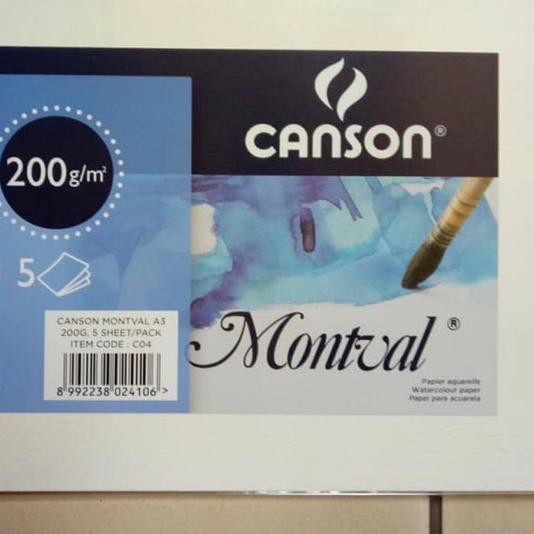 

READY STOCK- Canson Montval A3 for Watercolour 200gsm 5sht 771