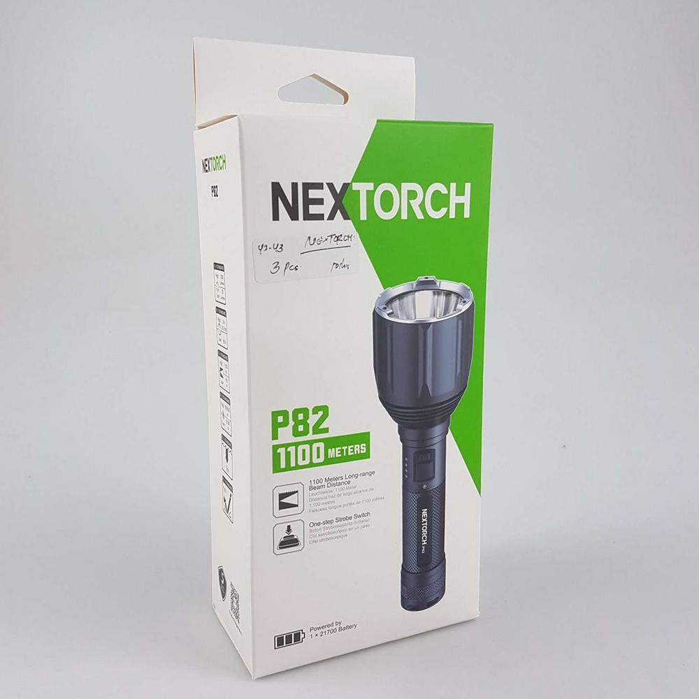 NEXTORCH Senter LED Ultra Long Range Flashlight 1200 Lumens - P82 - Black