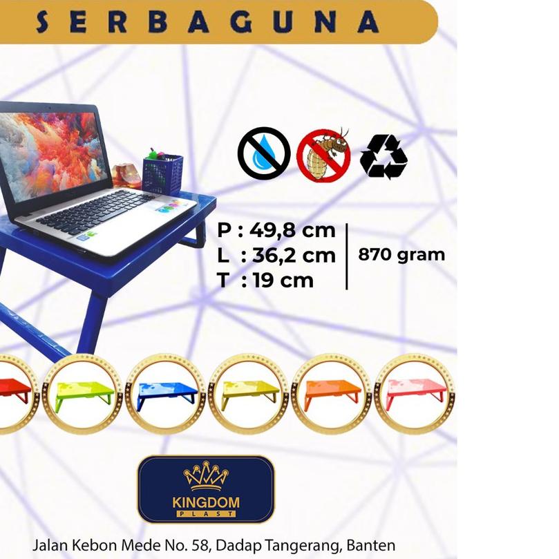 ♖ MEJA LIPAT PORTABLE / MEJA ANAK / MEJA BELAJAR / MEJA LIPAT PLASTIK / MEJA KINGDOM PLAST ✰