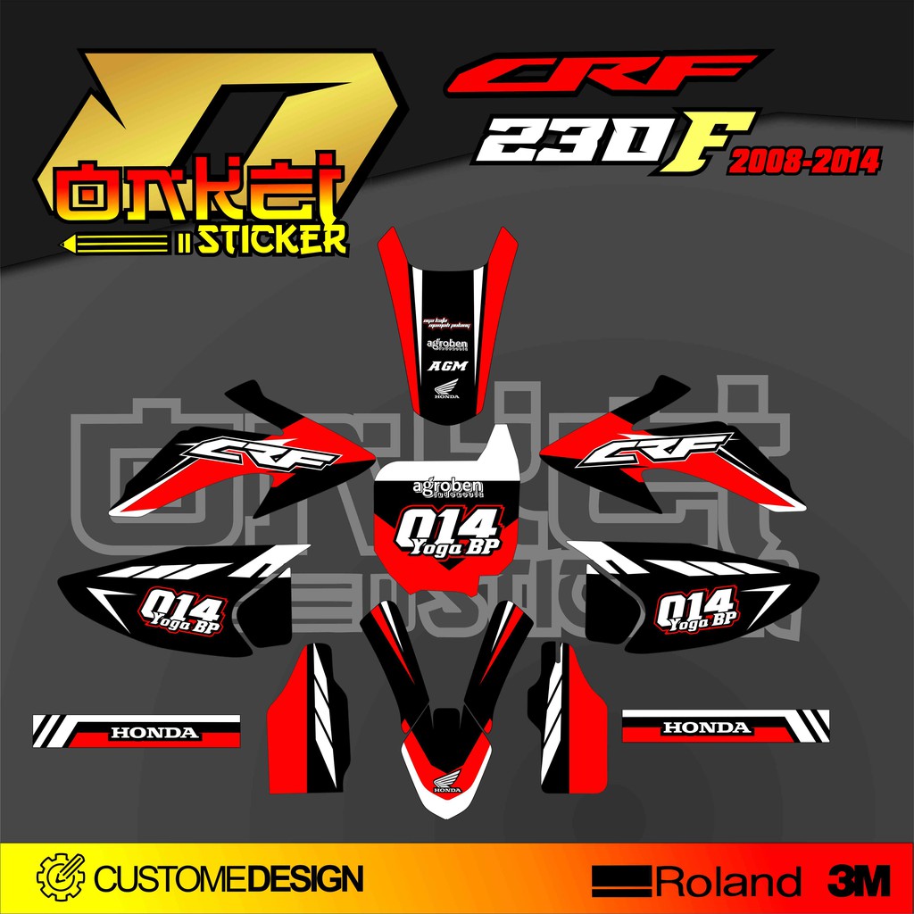 DECAL STICKER CRF 230 F OLD