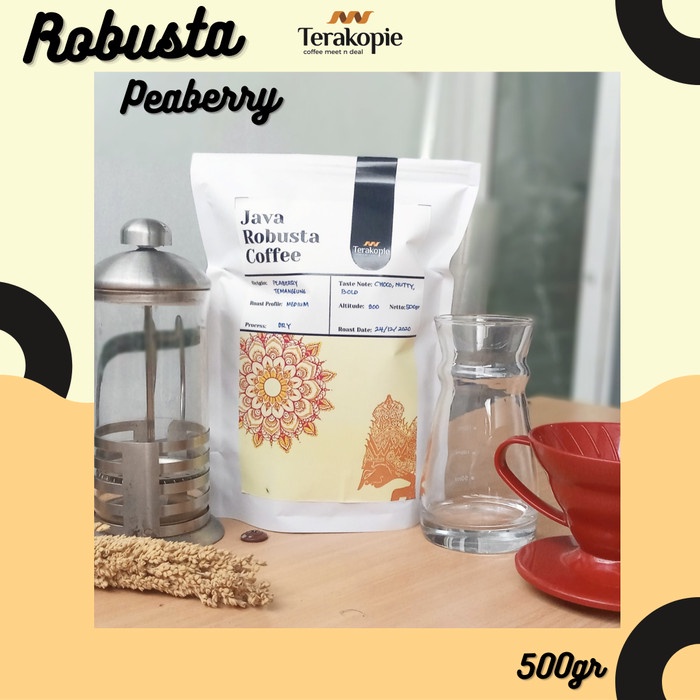 

KOPI ROBUSTA PEABERRY LANANG 500 GRAMS | Roasted Coffee | Terakopie