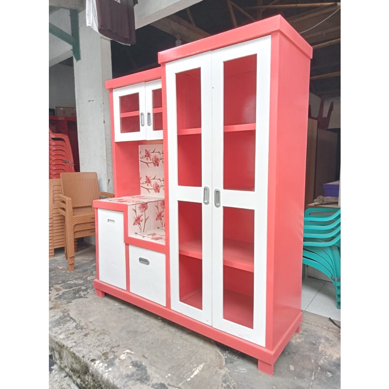 Lemari sayur 4 pintu lemari rak piring dapur minimalis / Lemari Sayur 4 Pintu Kayu Multiplek / LS670