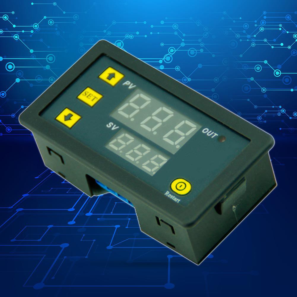 12V 20A Timing Delay Timer Relay Module Digital LED Dual Display Cycle 0-999 Hours Adjustable Power