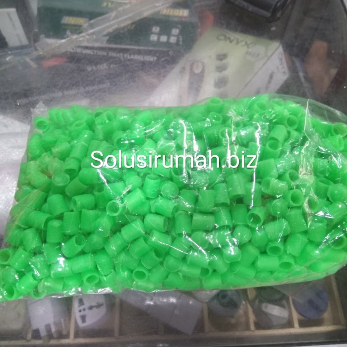 KAKI KARET BULAT 9MM(3/8&quot;)*T14MM HIJAU MASUK LUAR PIPA SS GELAS /1 bij