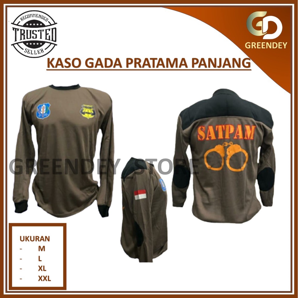 baju kaos satpam terbaru gada pratama kaos dalam satpam lengan panjang terbaru coklat berkualitas