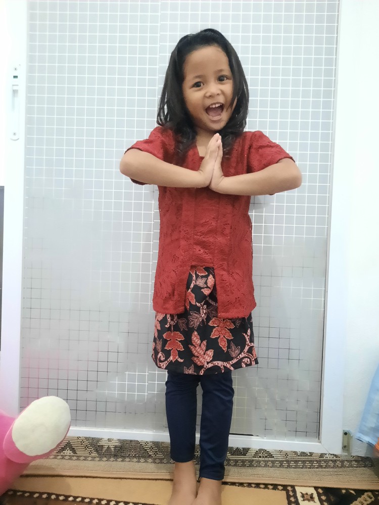 Kebaya Anak Modern Brukat Brokat Caca Set Setelan Kids Rok Batik Dm