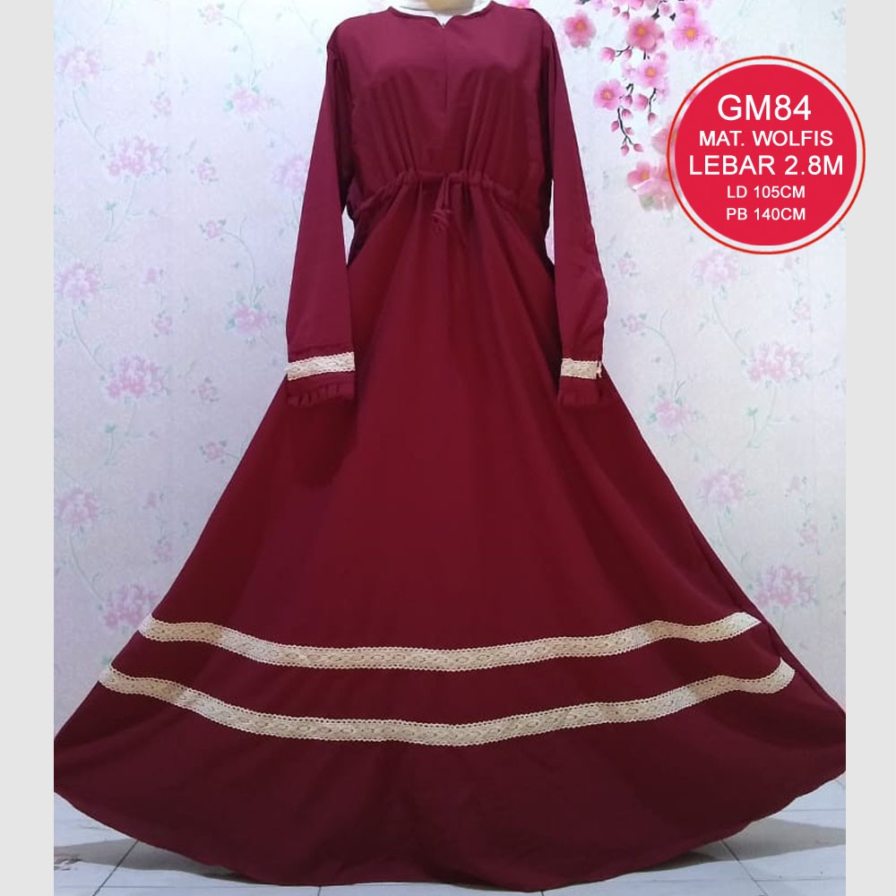 GM84 Gamis Wolfis GSrade A Mix Renda Cantik