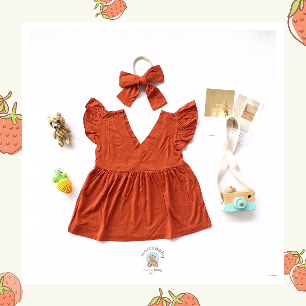 MBSS - DRESS BABY VIVI Free Headband / Dress Bayi Perempuan / Baju Bayi Cewek / Pakaian Bayi Perempuan Lucu