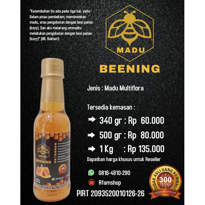 

MADU MURNI / MADU HUTAN MULTIFLORA 340 Gr / MADU / MADU ASLI / MADU BERGARANSI
