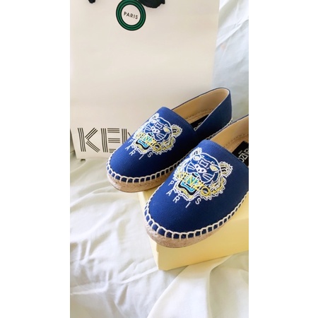 [READY STOCK] KENZ0 SHOES ESPARADILLE FLAT SHOES NAVY TIGER PRINT