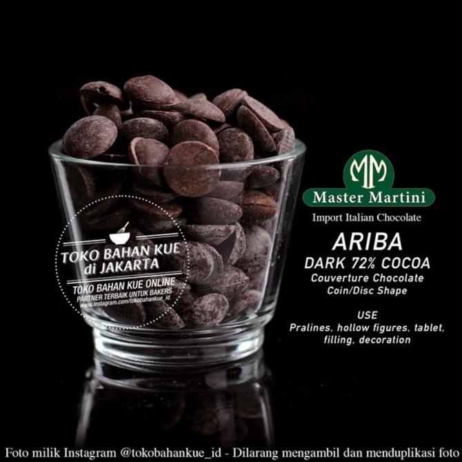 

Master Martini ARIBA 72% Dark Chocolate Couverture 500gr Cokelat Coin TERLARIS TERPERCAYA ORIGINAL