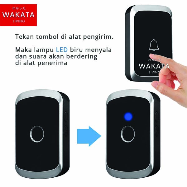 THOME Bel Rumah Tanpa Kabel / Bel Rumah Wireless Waterproof Door Bell Pintu 1 Receiver (A2)