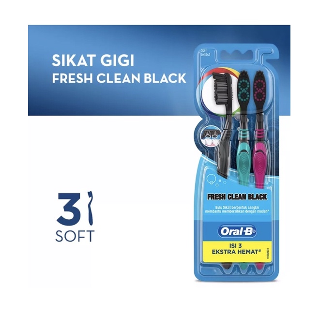 Sikat Gigi Oral-B Clean Black / Soft / Medium