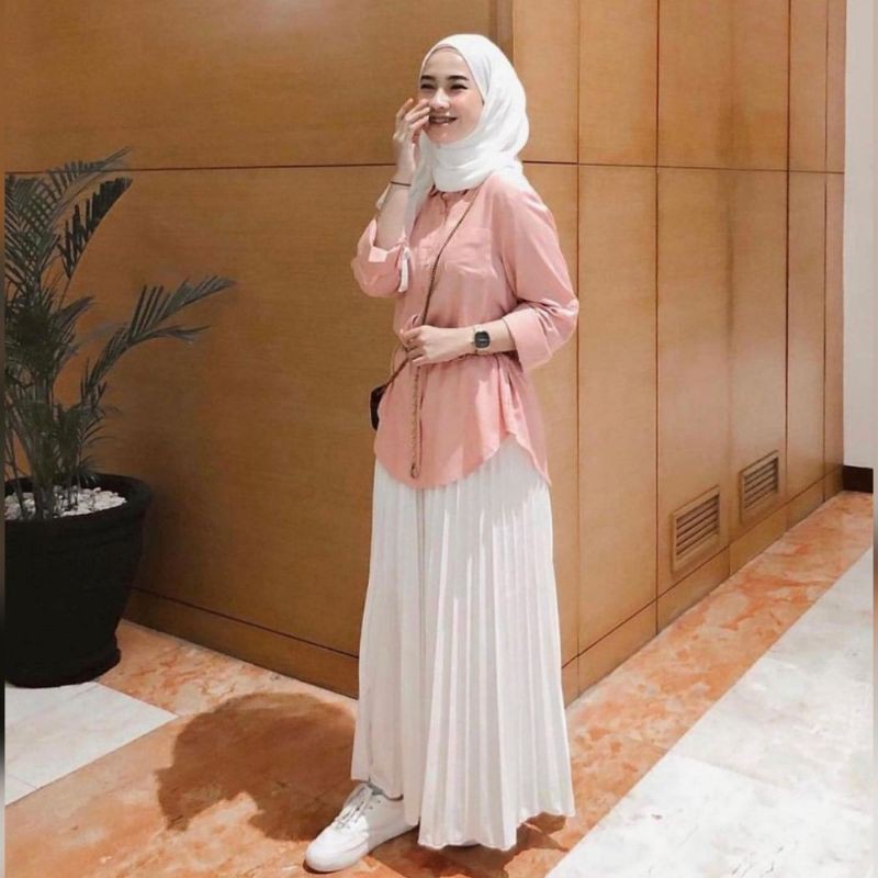 Rok Plisket Wanita Lingkar Pinggang 110cm