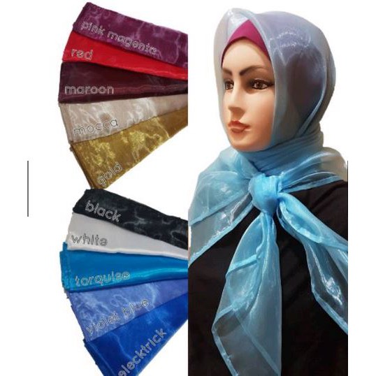 Square Organza Hijab Jilbab Organdi Segi Empat / Jilbab Kaca