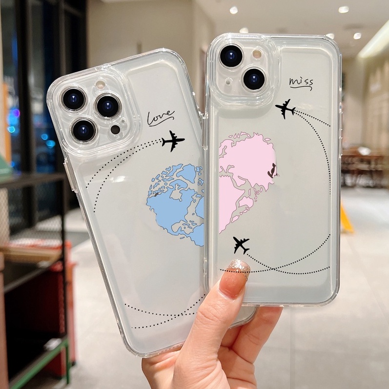 Soft Case Silikon TPU Tebal Transparan Shockproof Untuk iPhone 14 13 12 11 10 Pro XS Max X XR 8 7 6 6S Plus SE 2020