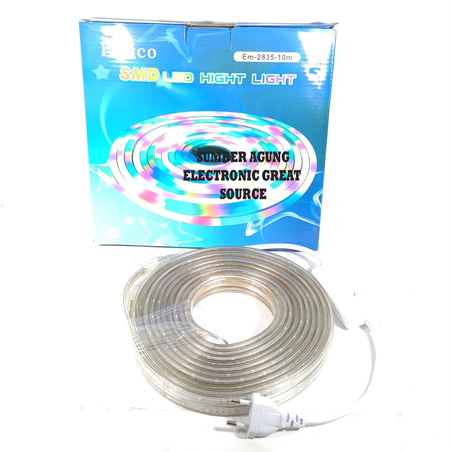 Emico Lampu Hias Selang RGB LED EM2835 10M Gepeng SMD Super Terang