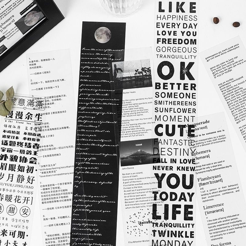 

MASKING TAPE BAHASA INGGRIS WARNA HITAM PUTIH UNTUK SCRAPBOOK/JURNAL