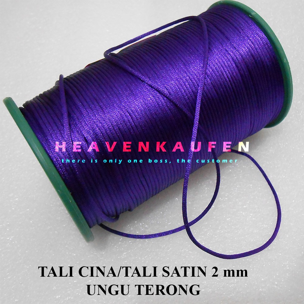 Tali Cina/Tali Satin Cina 2 mm Warna Ungu Meteran Murah