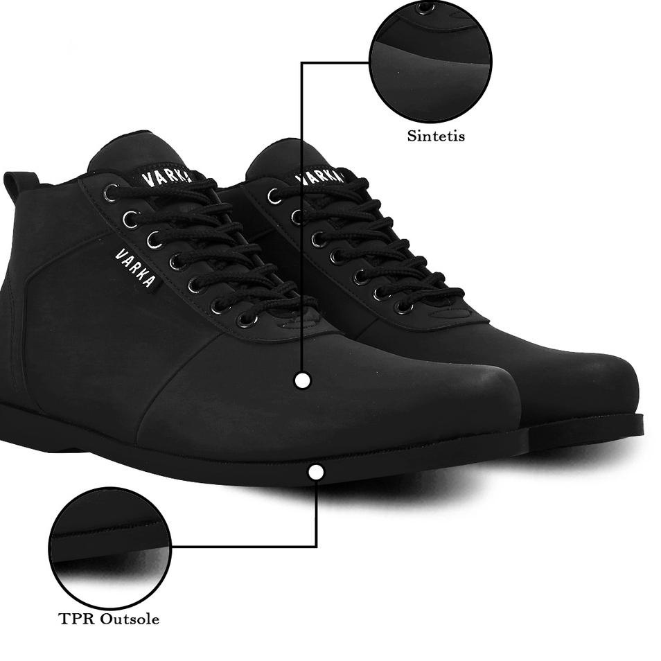 Terbagus.. Sepatu Casual Pria Terbaru V 42812 Brand Varka Sepatu Boots Kulit Sintetis Kuliah Kerja W