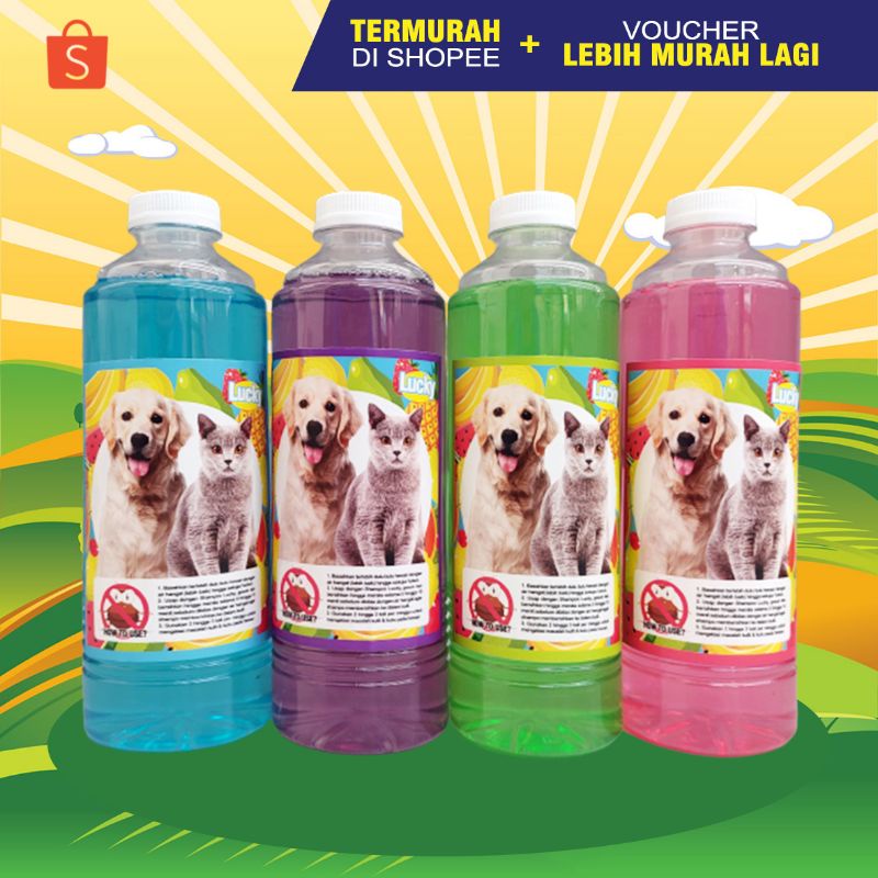 LUCKY 500 ml - Shampoo Anti Kutu Scabies Jamur Kucing Kelinci Anjing Shampoo Hewan Literan