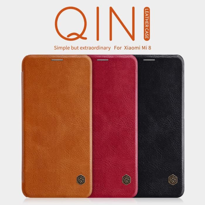 XIAOMI MI8 MI 8 NILLKIN QIN LEATHER HARD CASE FLIP COVER
