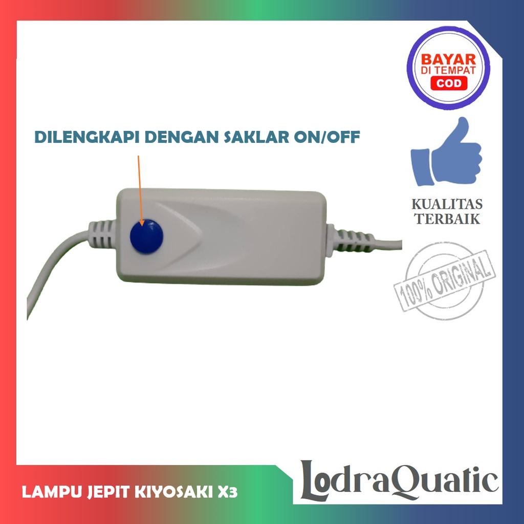 LAMPU JEPIT YAMANO/KIYOSAKI LAMPU AQUARIUM 3 WATT WARNA BIRU PUTIH LAMPU LED AQUARIUM LAMPU AQUASCAPE