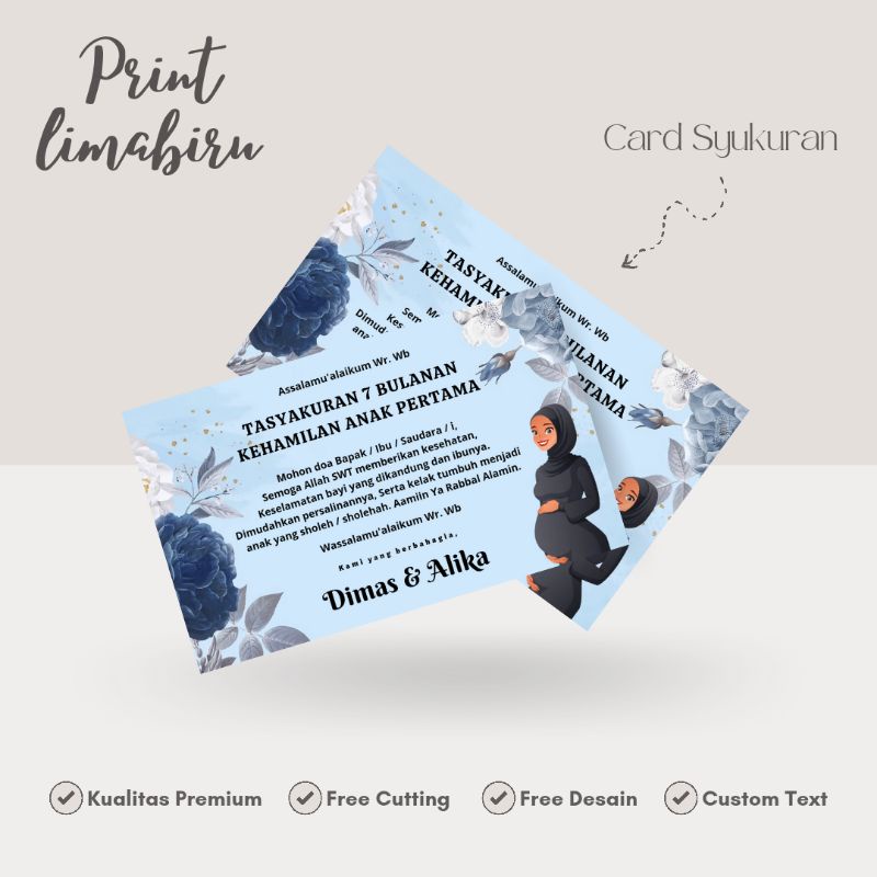 STIKER DAN KARTU UCAPAN SYUKURAN 4 BULANAN / 7BULANAN (Minimal Order 100pcs)