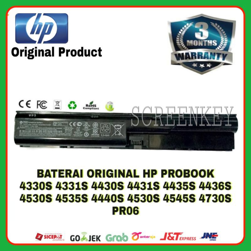 Baterai Original Laptop HP Probook 4431 4435S 4436S 4530S 4535S 4530S 4440S 4530S 4545S 4730S PR06