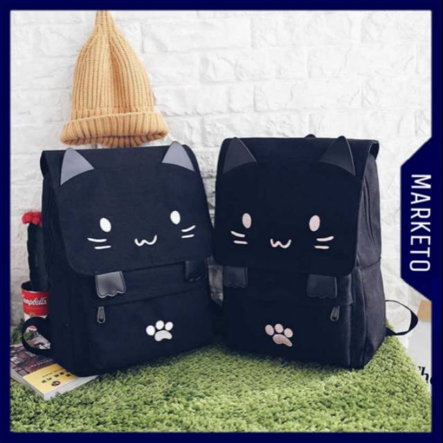 Tas Cewek Model Kucing NIGEDU Tas Ransel Wanita Model Cat Cartoon - BB637