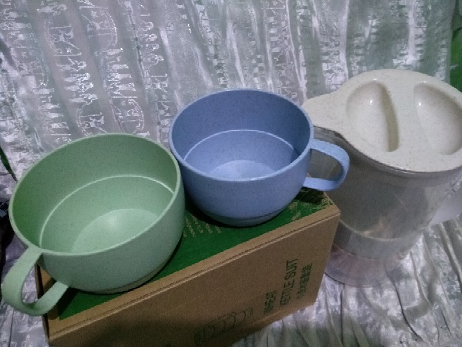 ❤teko Jus Air Teh Kopi Wadah Plastik Dengan 4 Cangkir